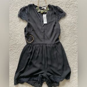 Miami black lace romper